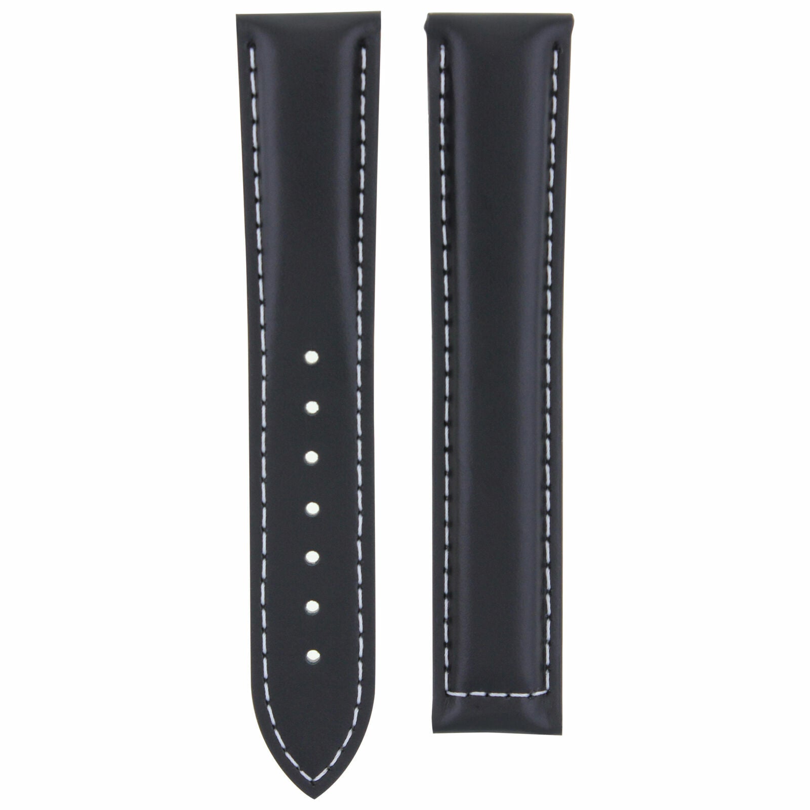 24/18MM LEATHER STRAP BAND FOR OMEGA RAILMASTER XXL 2806.52.37 WATCH BLACK WS