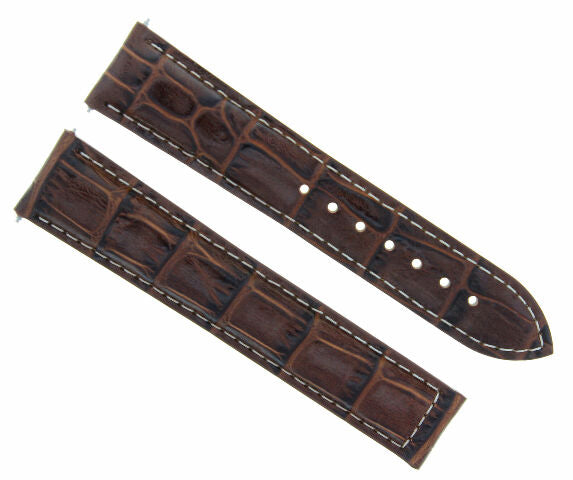 24MM LEATHER WATCH BAND STRAP FOR 24/18MM OMEGA SEAMASTER RAILMASTER BROWN WS