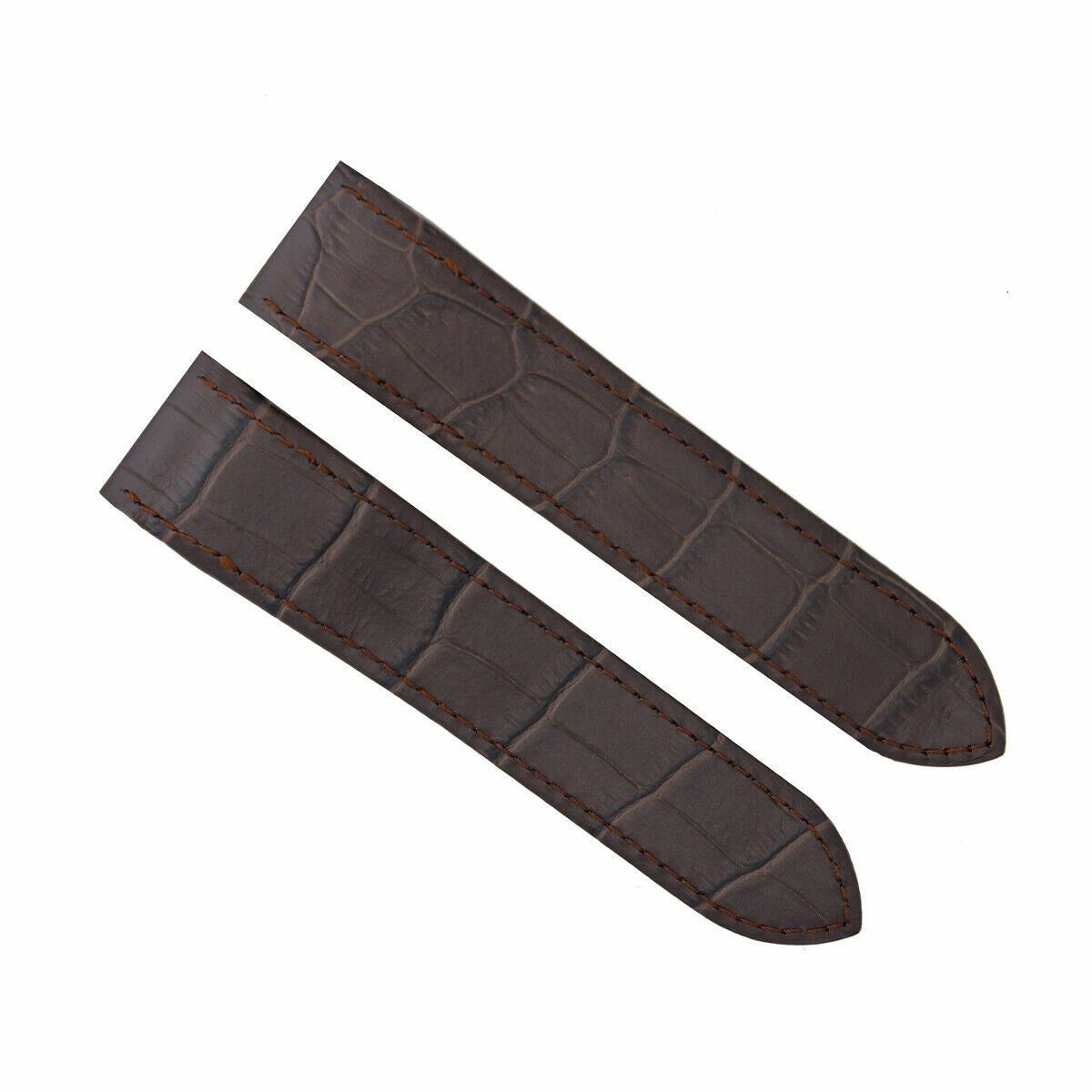 23MM LEATHER BAND ALLIGATOR GRAIN STRAP FOR 38MM CARTIER SANTOS 100 LARGE BROWN