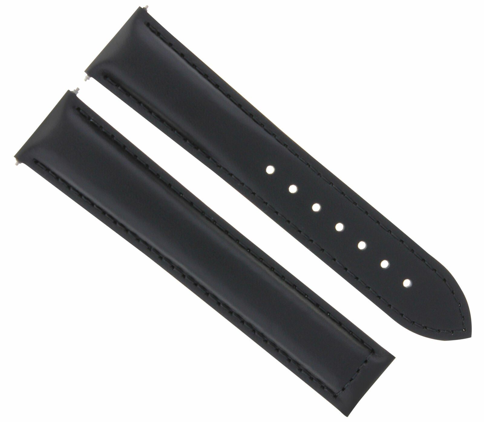 24MM LEATHER STRAP WATCH BAND CLASP 24/18MM FOR OMEGA RAILMASTER XXL WATCH BLACK