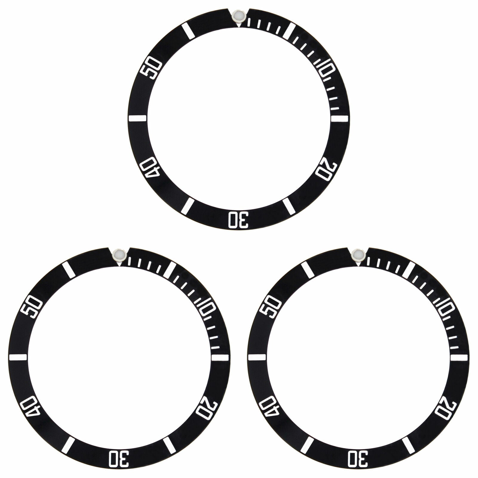 3 BEZEL INSERT ALUMINUM FOR ROLEX SUBMARINER WATCH 5508 5512 5513 1680 BLACK