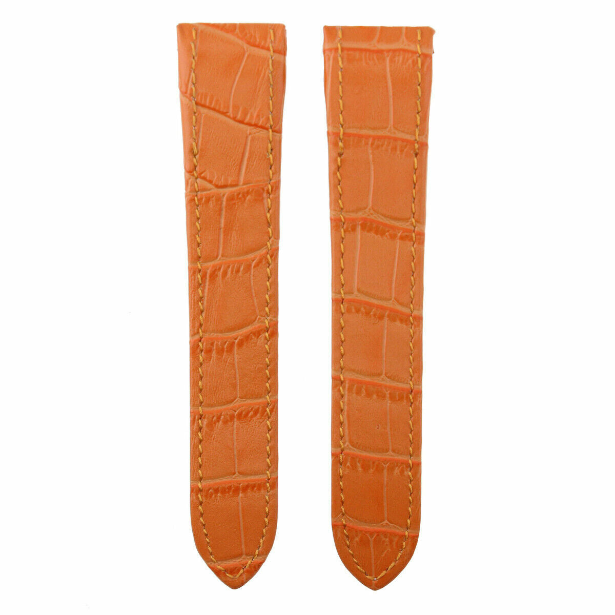 23MM LEATHER BAND ALLIGATOR GRAIN STRAP FOR 38MM CARTIER SANTOS 100 LARGE ORANGE