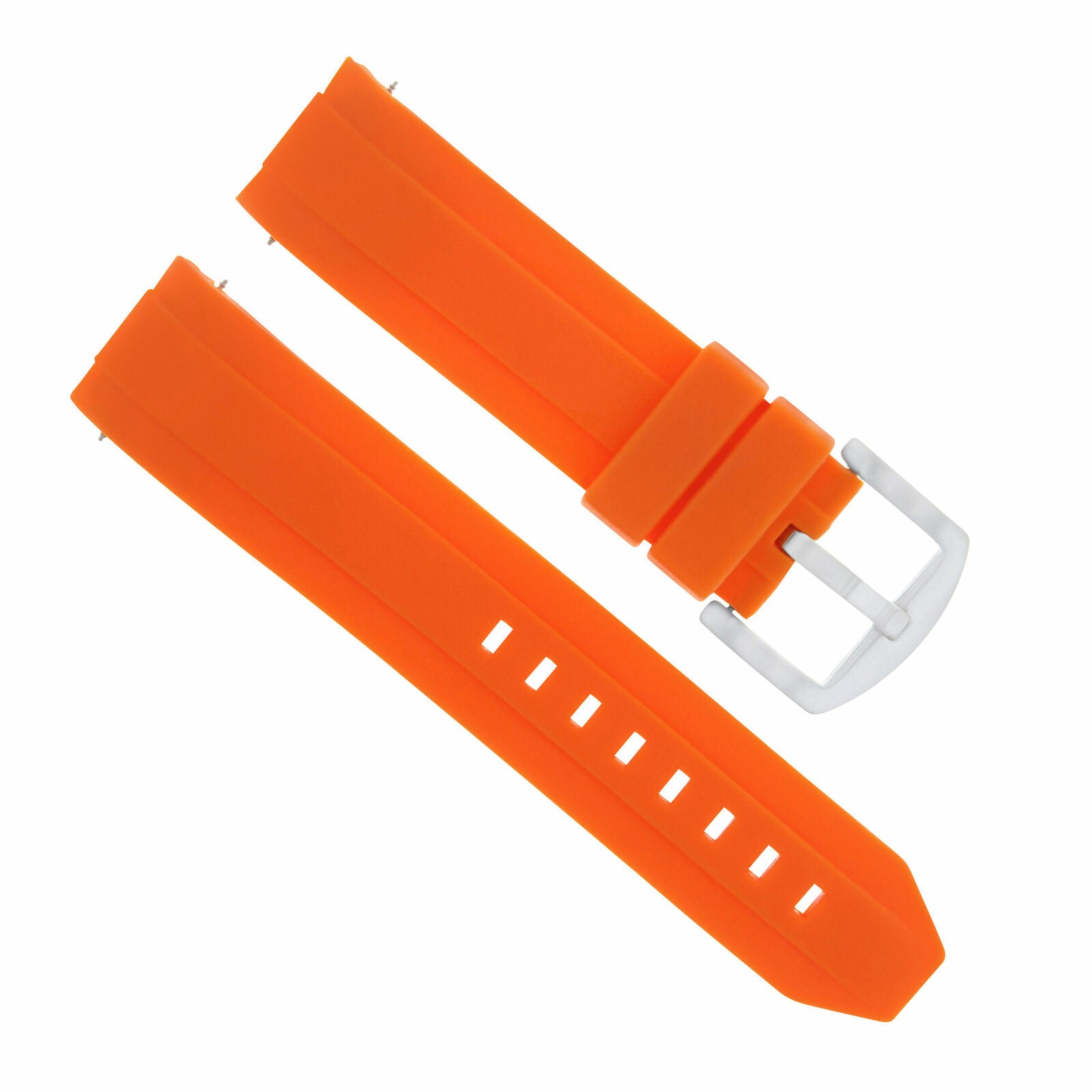 22MM CURVED STRAP BAND FOR 45MM OMEGA SEAMASTER PLANET OCEAN RUBBER ORANGE