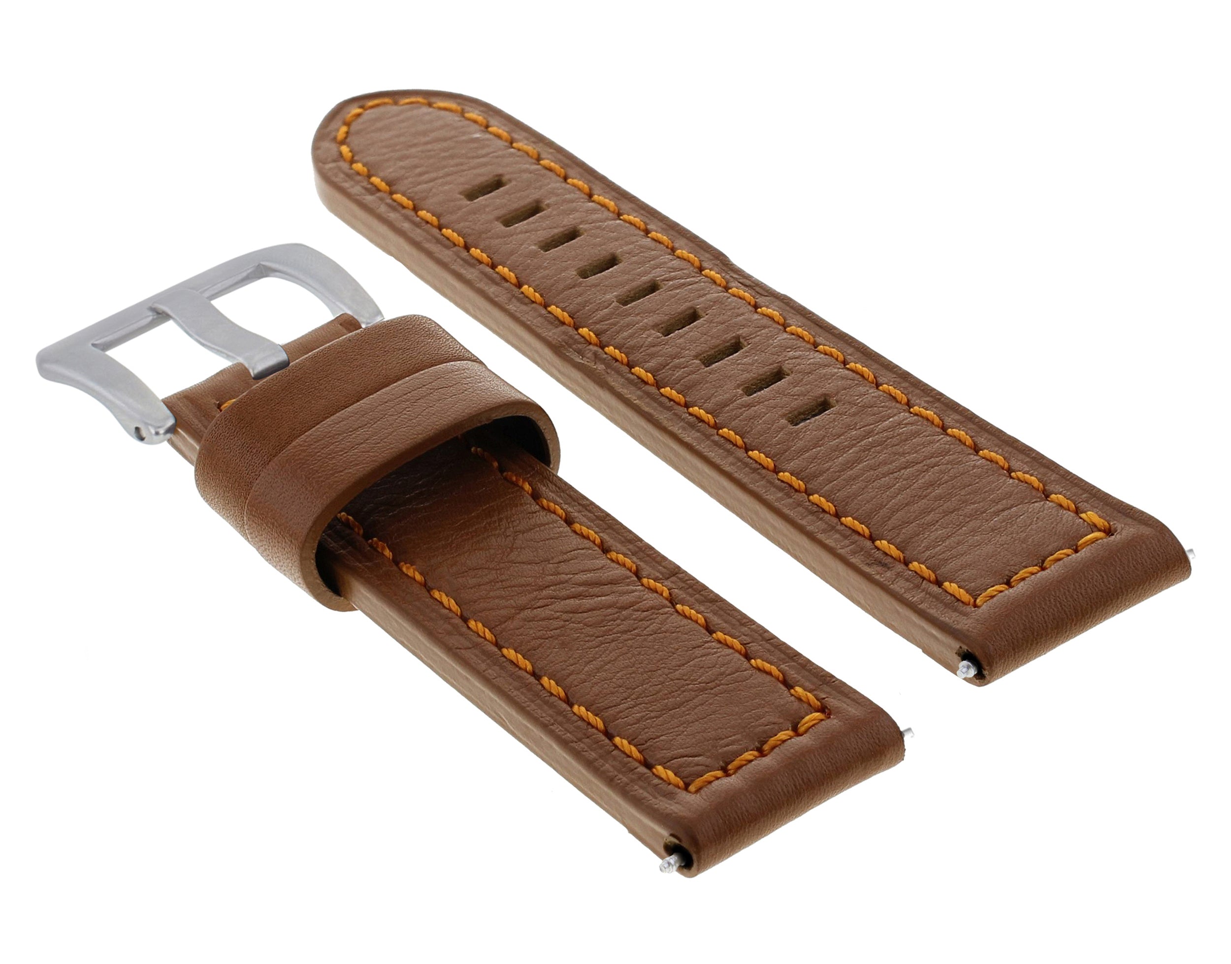 20MM GENUINE LEATHER BAND STRAP FOR PAM 40MM PANERAI GMT TAN/LIGHT BROWN ORANGE