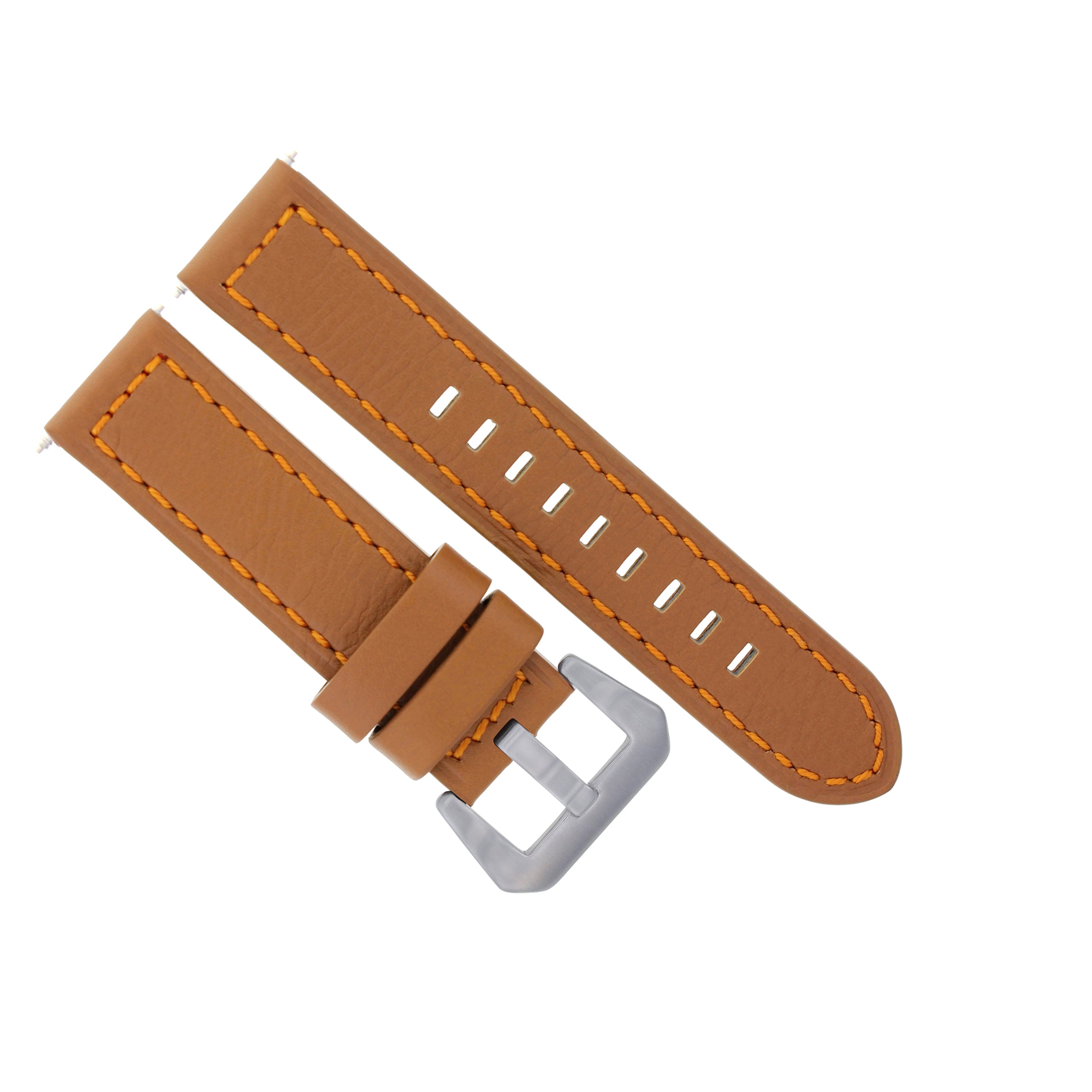 20MM GENUINE LEATHER BAND STRAP FOR PAM 40MM PANERAI GMT TAN/LIGHT BROWN ORANGE