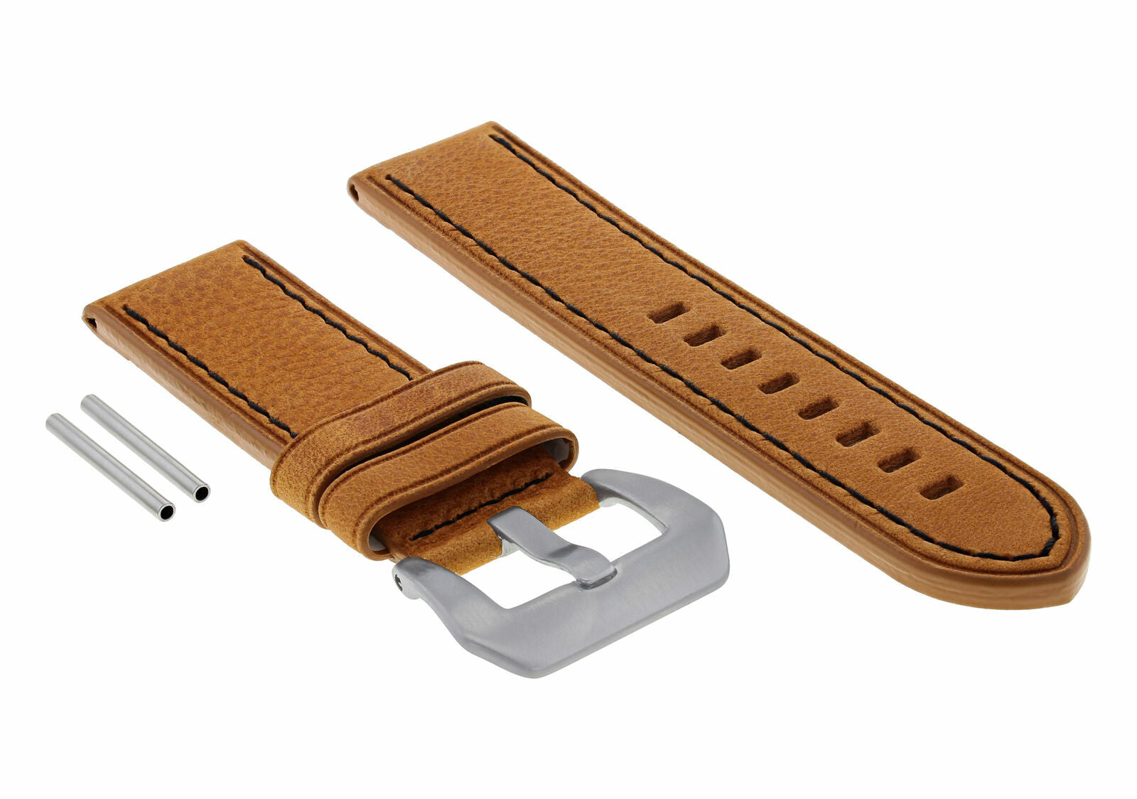 24/24MM COW LEATHER PAM WATCH BAND STRAP FOR 44MM PANERAI GMT LUMINOR WATCH TAN