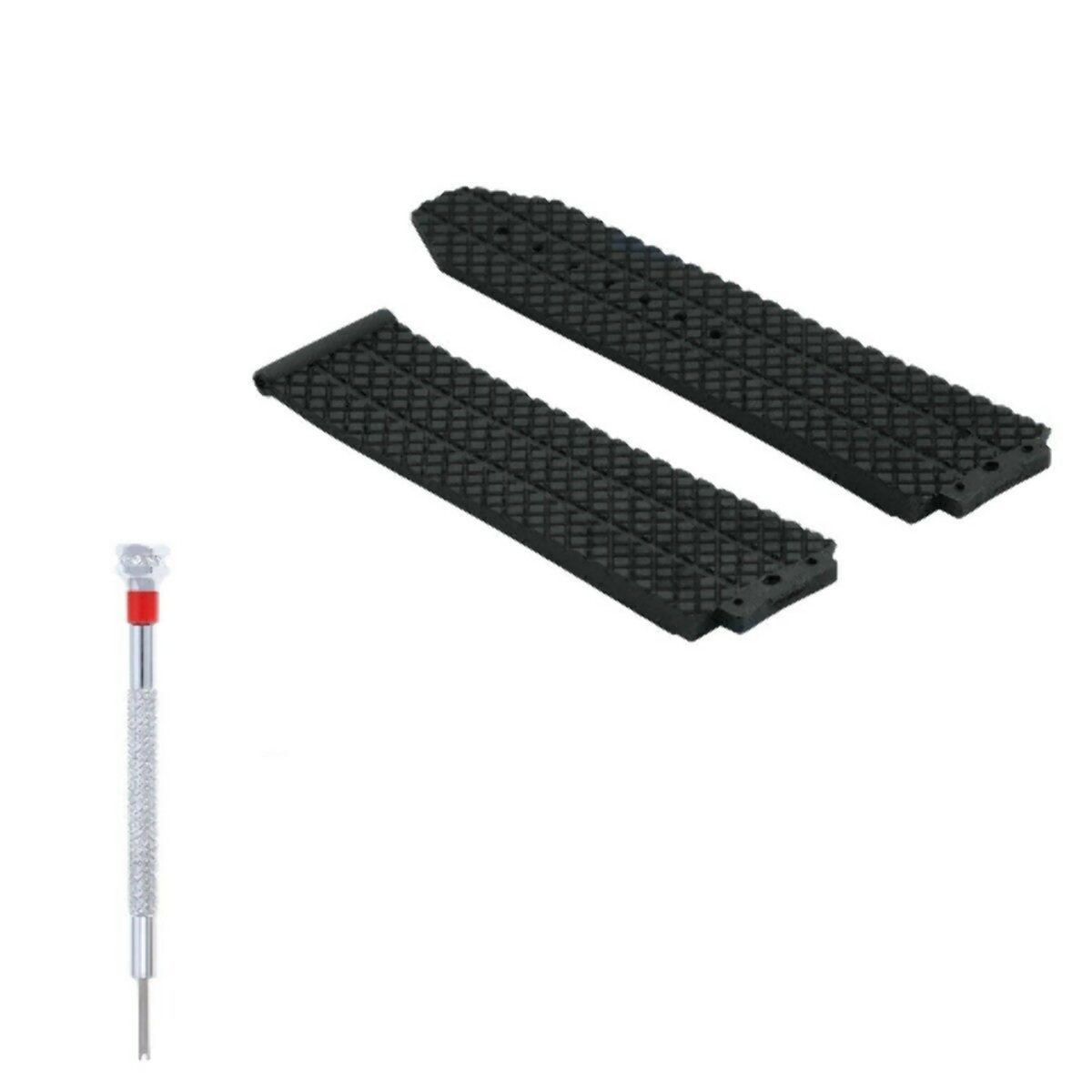 24MM RUBBER BAND STRAP FOR HUBLOT 44-45 H BIG BANG FUSION + SCREWDRIVER BLACK