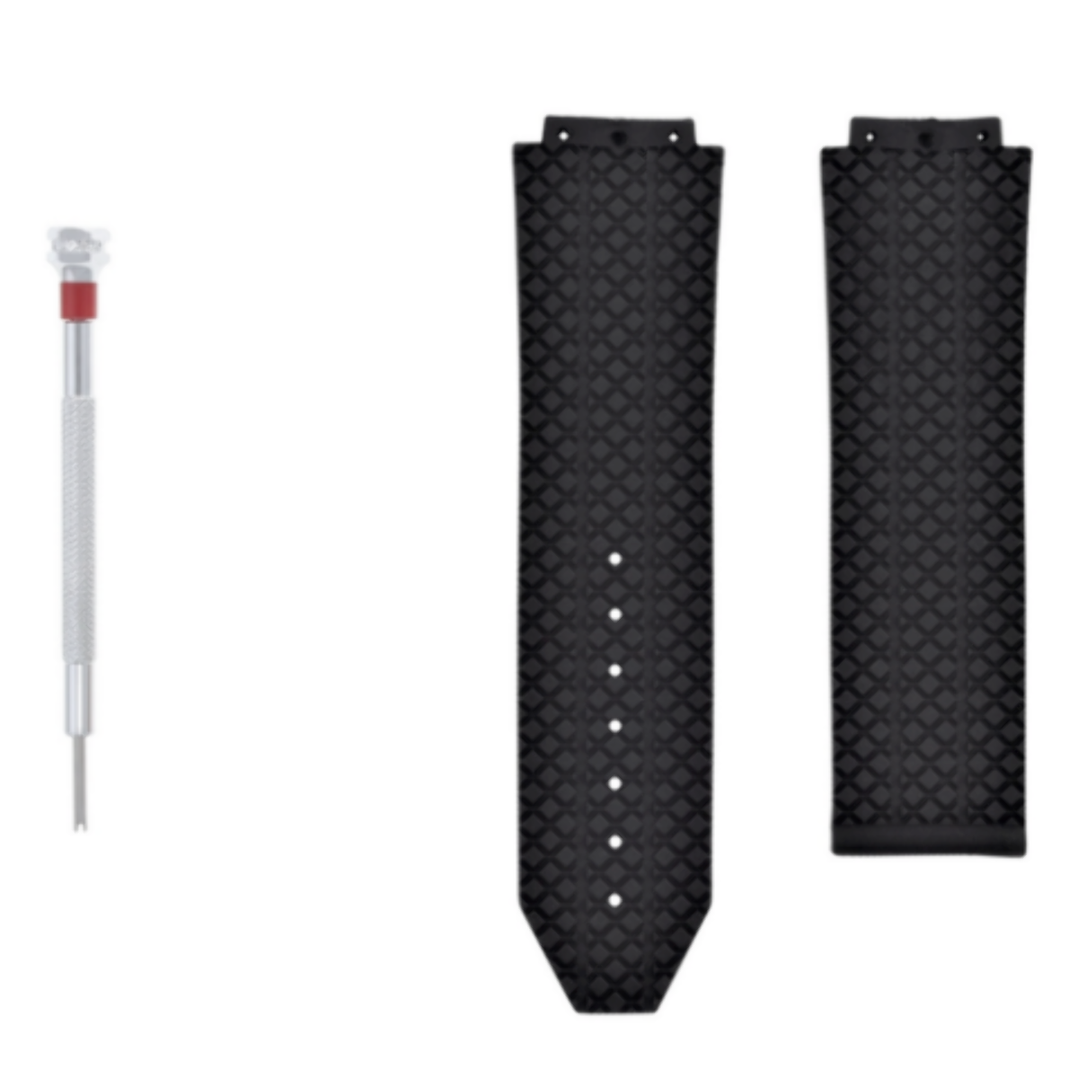 24MM RUBBER BAND STRAP FOR HUBLOT 44-45 H BIG BANG FUSION + SCREWDRIVER BLACK