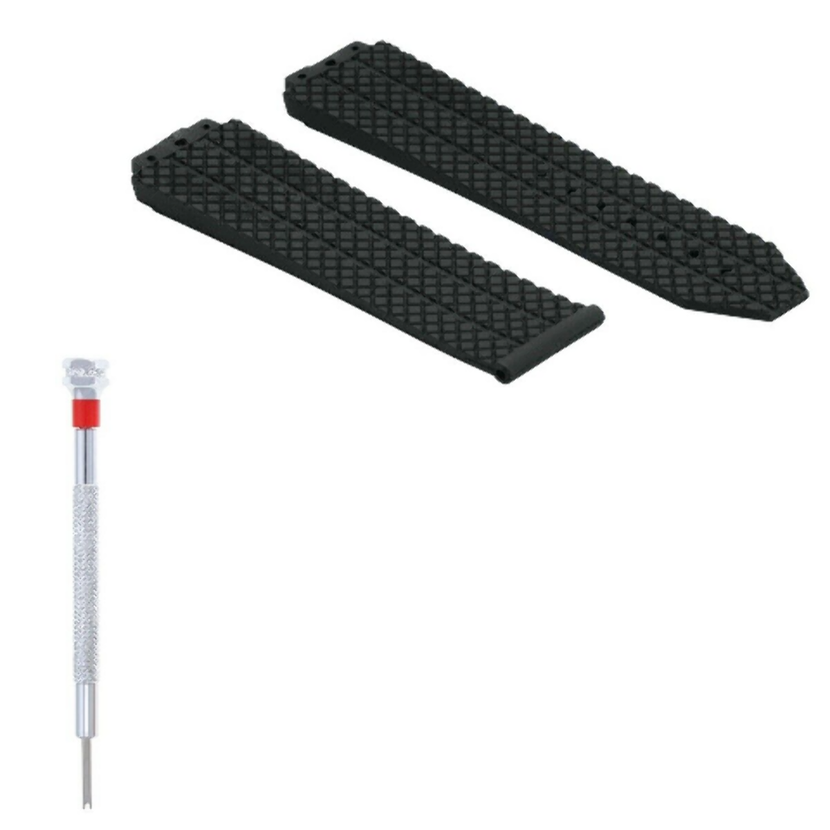 24MM RUBBER BAND STRAP FOR HUBLOT 44-45 H BIG BANG FUSION + SCREWDRIVER BLACK