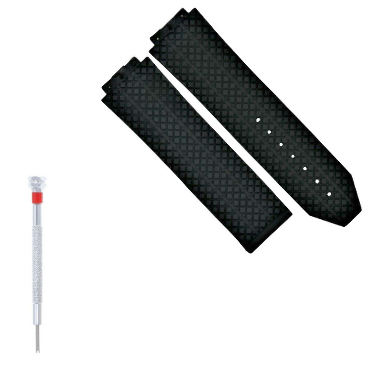 24MM RUBBER BAND STRAP FOR HUBLOT 44-45 H BIG BANG FUSION + SCREWDRIVER BLACK