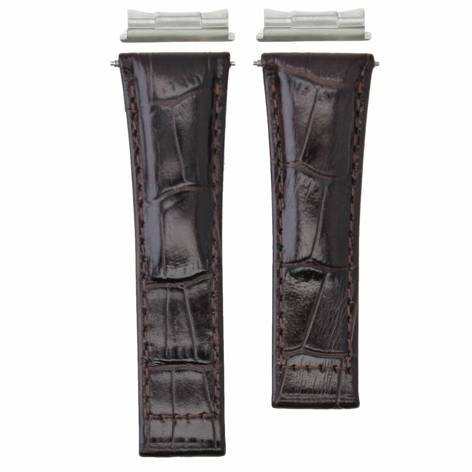 LEATHER BAND STRAP ITALIAN FOR ROLEX DAYTONA 16518 16520 END PIECE D/BROWN SHORT