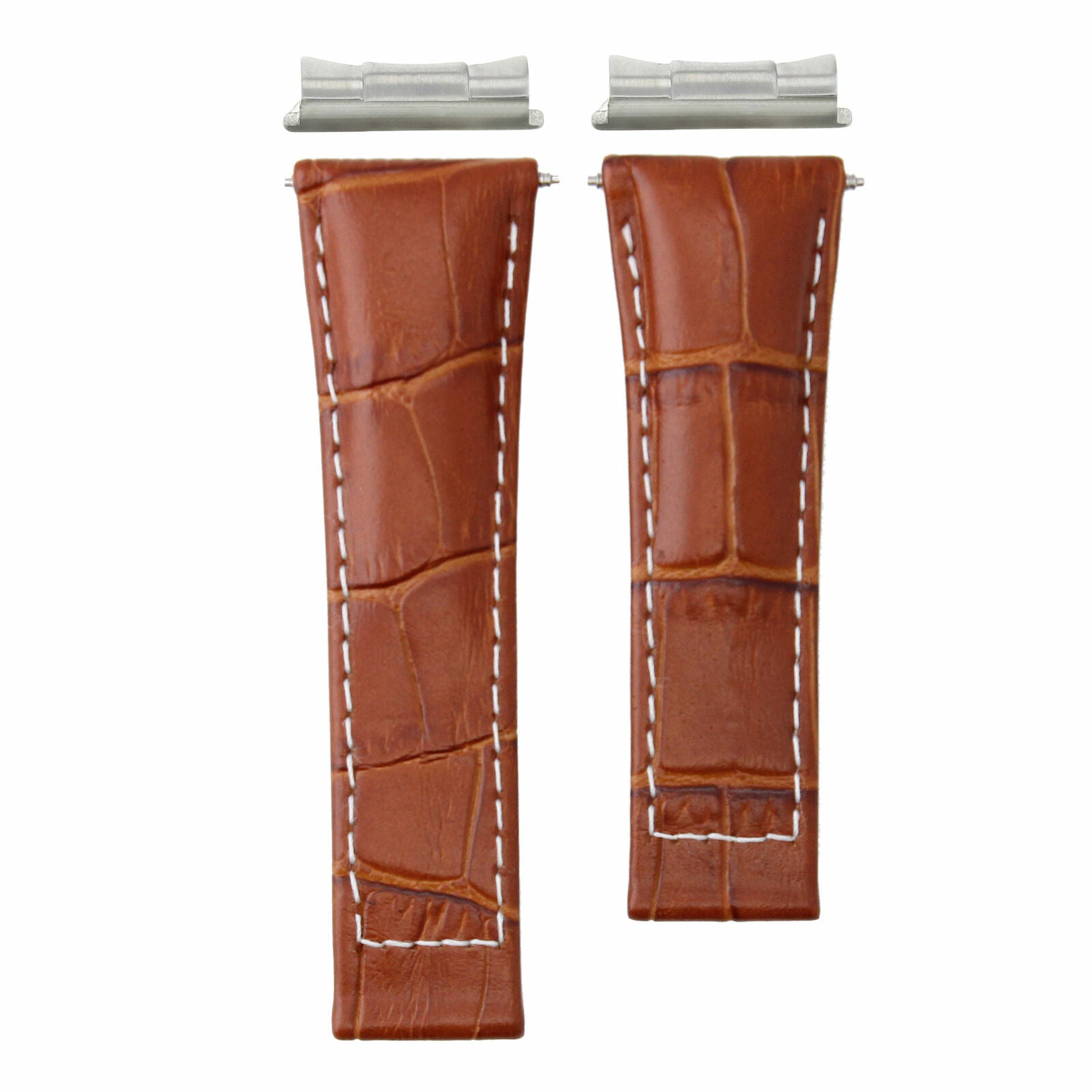 LEATHER BAND STRAP FOR ROLEX DAYTONA + END PIECE 116520 COGNAC TAN WS SHORT TQ