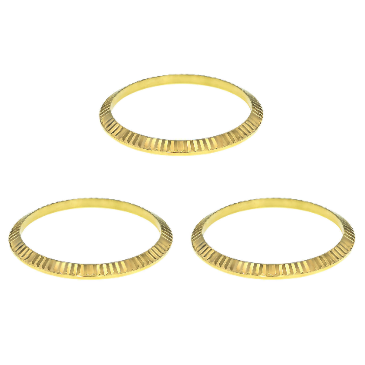 3 FLUTED BEZEL FOR 36MM ROLEX MENS DATEJUST, PRESIDENT 16013, 16234, 16030 GOLD