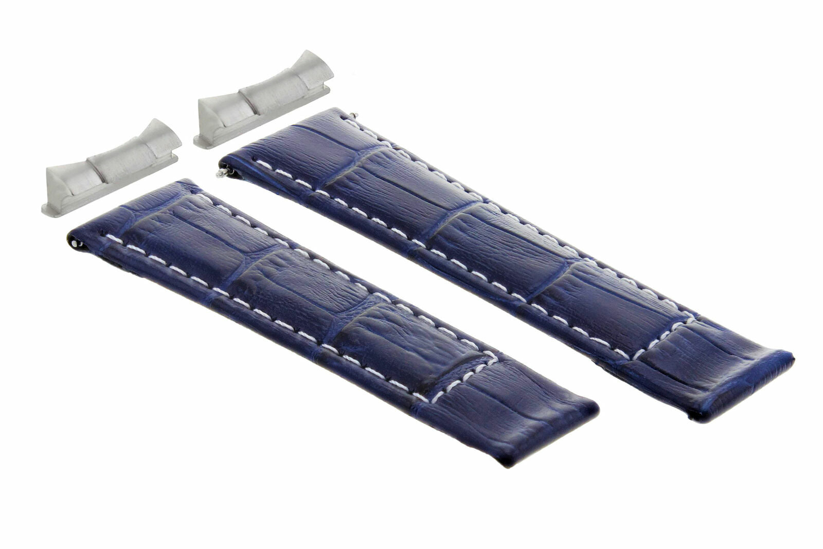 LEATHER BAND STRAP FOR ROLEX DAYTONA 16519 + END PIECE (LUGS) BLUE WS SHORT TQ