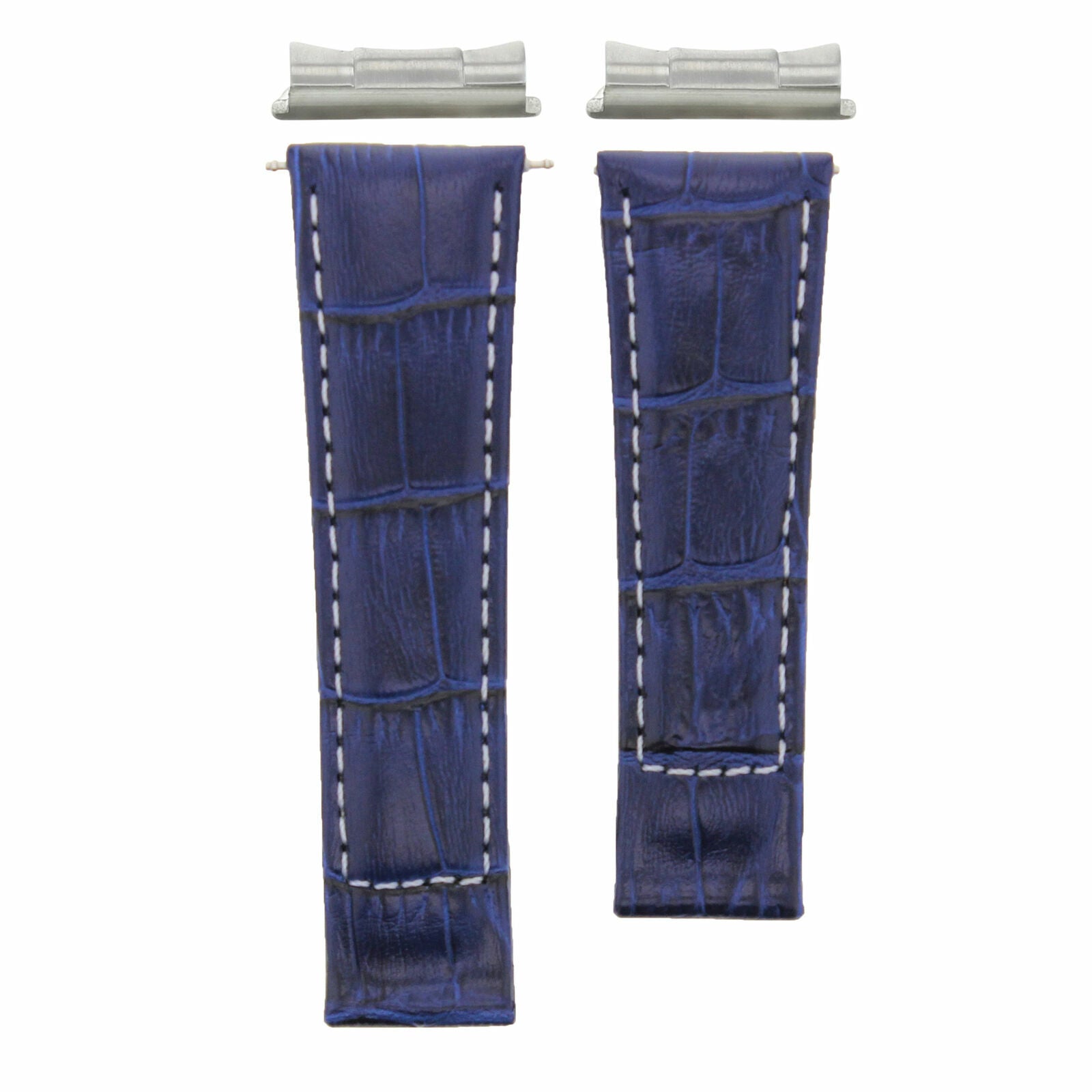 LEATHER BAND STRAP FOR ROLEX DAYTONA WATCH + END PIECE (LUGS) BLUE WS REGULAR