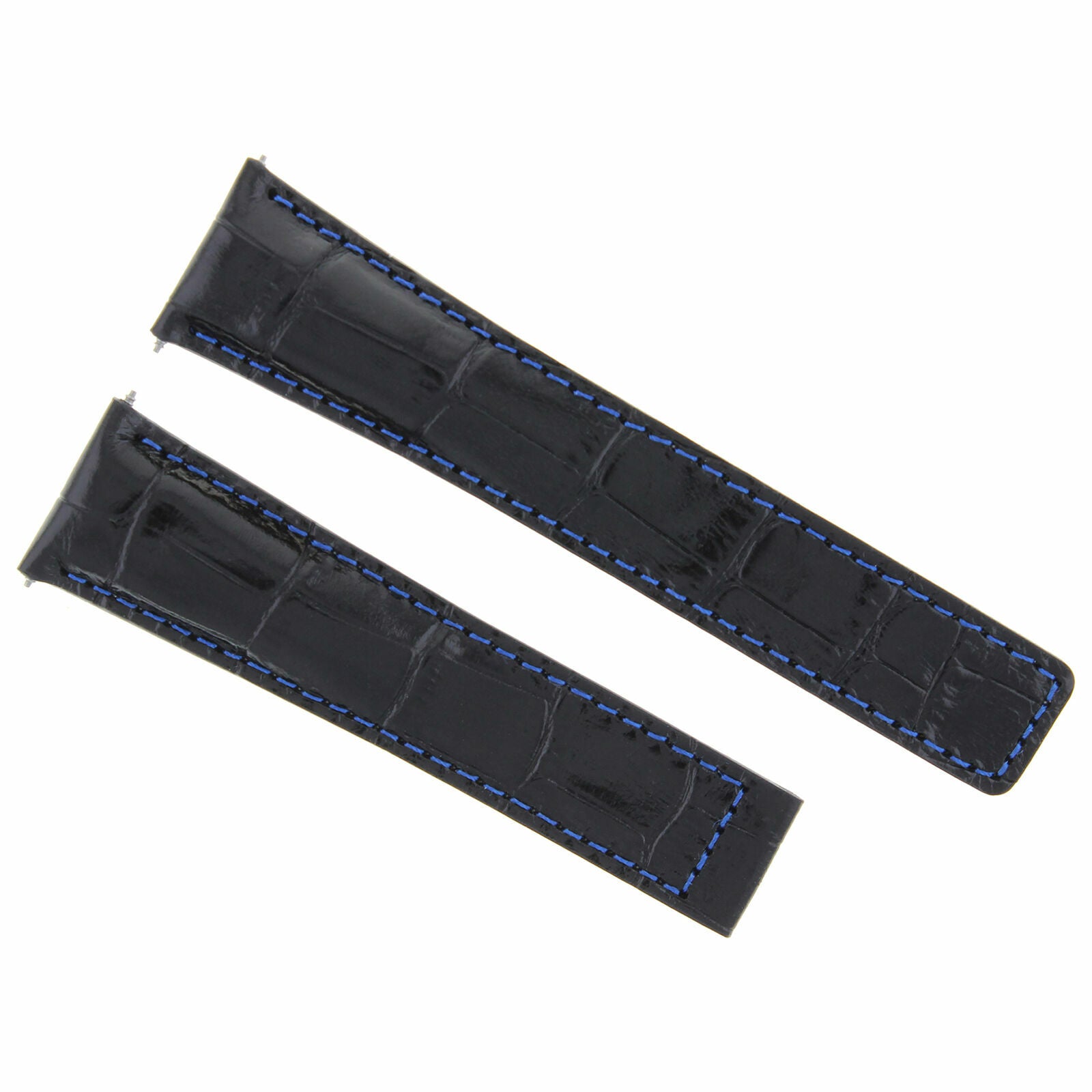 22MM LEATHER STRAP BAND FOR TAG HEUER MONACO MONACO WW2110-0 WATCH BLACK BLUE ST
