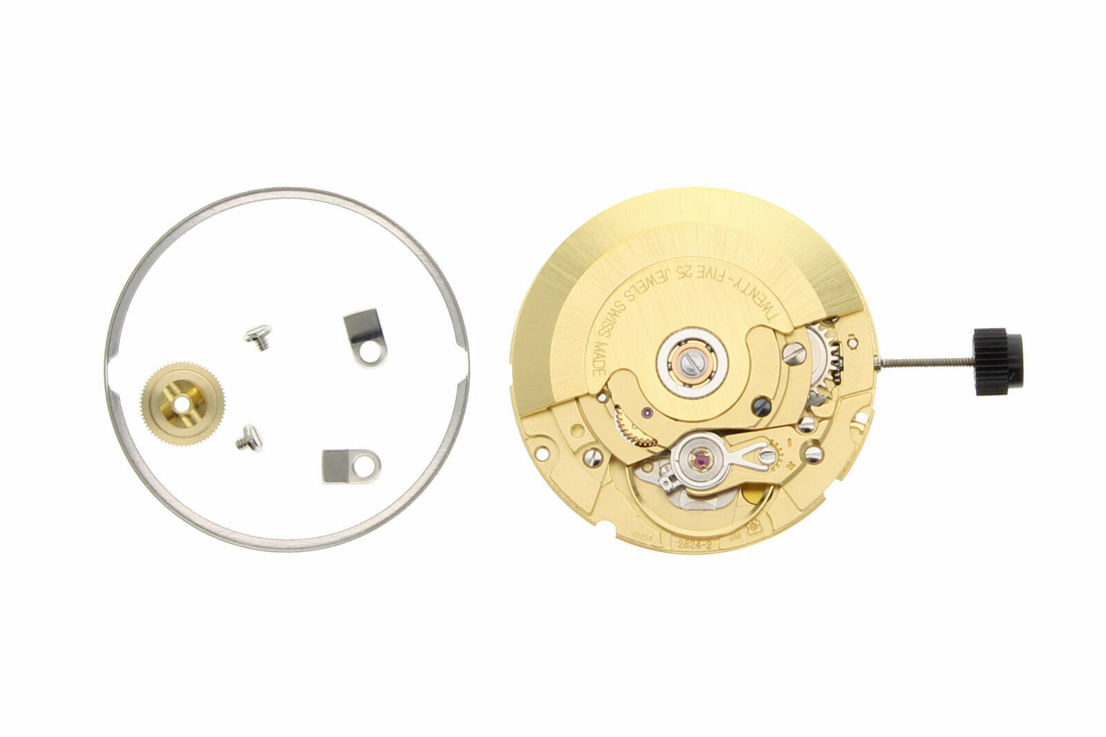 GENUINE FOR ETA 2824-2 AUTOMATIC WATCH MOVEMENT 25 JEWEL DATE @3 GOLD NEW SWISS MADE