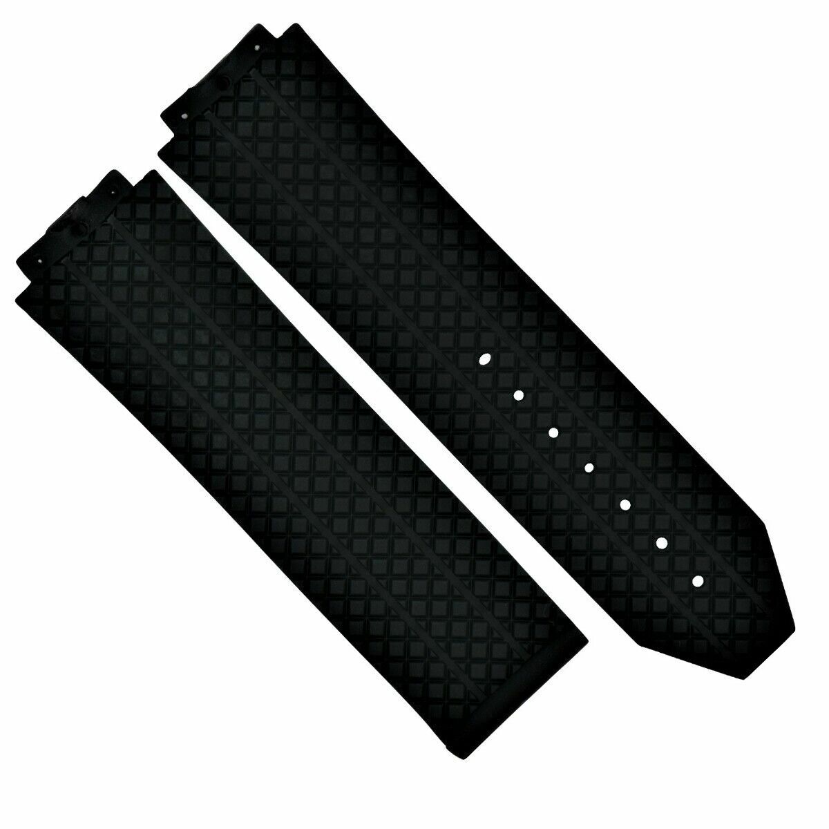 RUBBER REPLACEMENT DIVER WATCH BAND TIRE STRAP FOR 44-45MM H BIG BAND BLACK