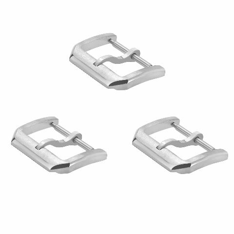3-18M TONGUE TANG BUCKLE FOR IWC PILOT POORTUGUESE LEATHER STRAP BAND BRUSHED