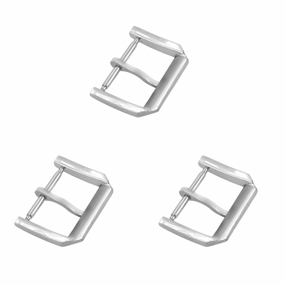 3-18M TONGUE TANG BUCKLE FOR IWC PILOT POORTUGUESE LEATHER STRAP BAND BRUSHED