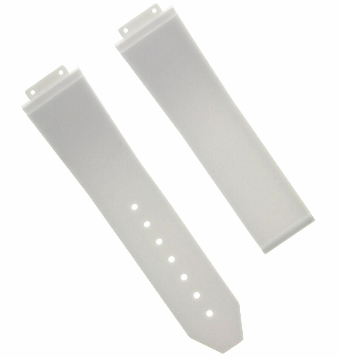 21MM RUBBER SILICONE WATCH BAND STRAP DEPLOYMENT CLASP FOR H HUBLOT WATCH WHITE