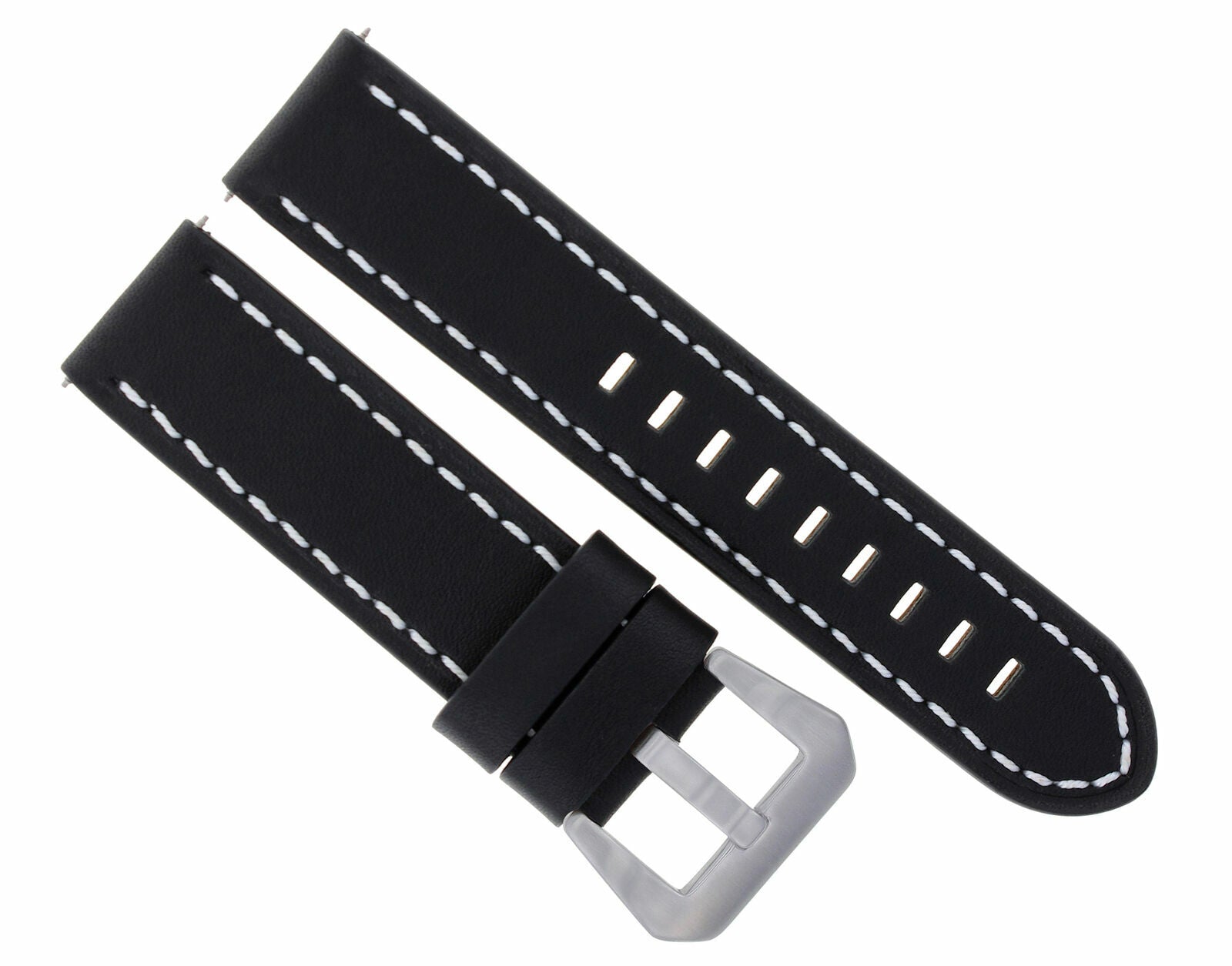 22MM COW LEATHER WATCH BAND STRAP FOR ULYSSE NARDIN WATCH BLACK