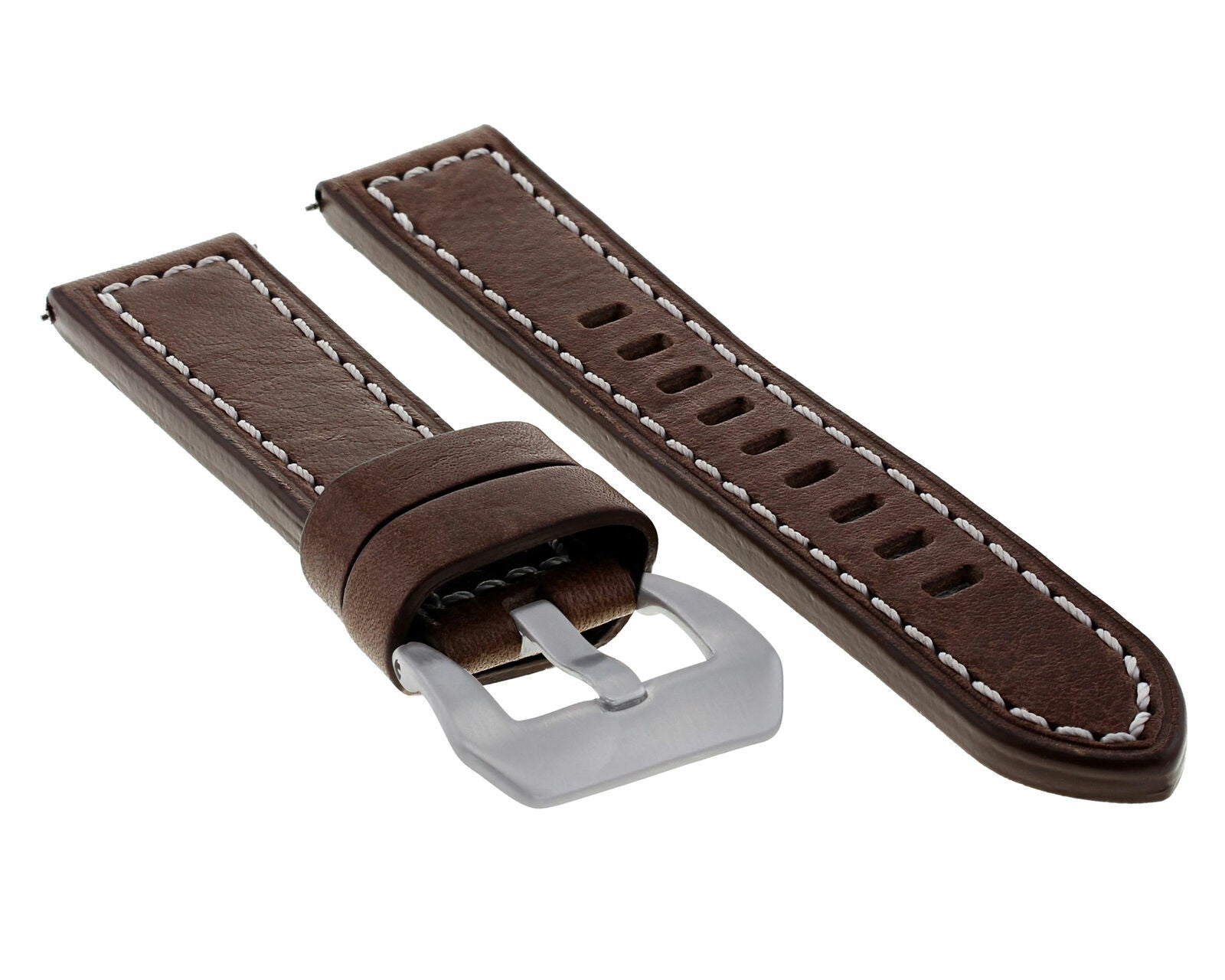 24MM COW LEATHER WATCH BAND STRAP FOR ULYSEE NARDIN WATCH DARK BROWN