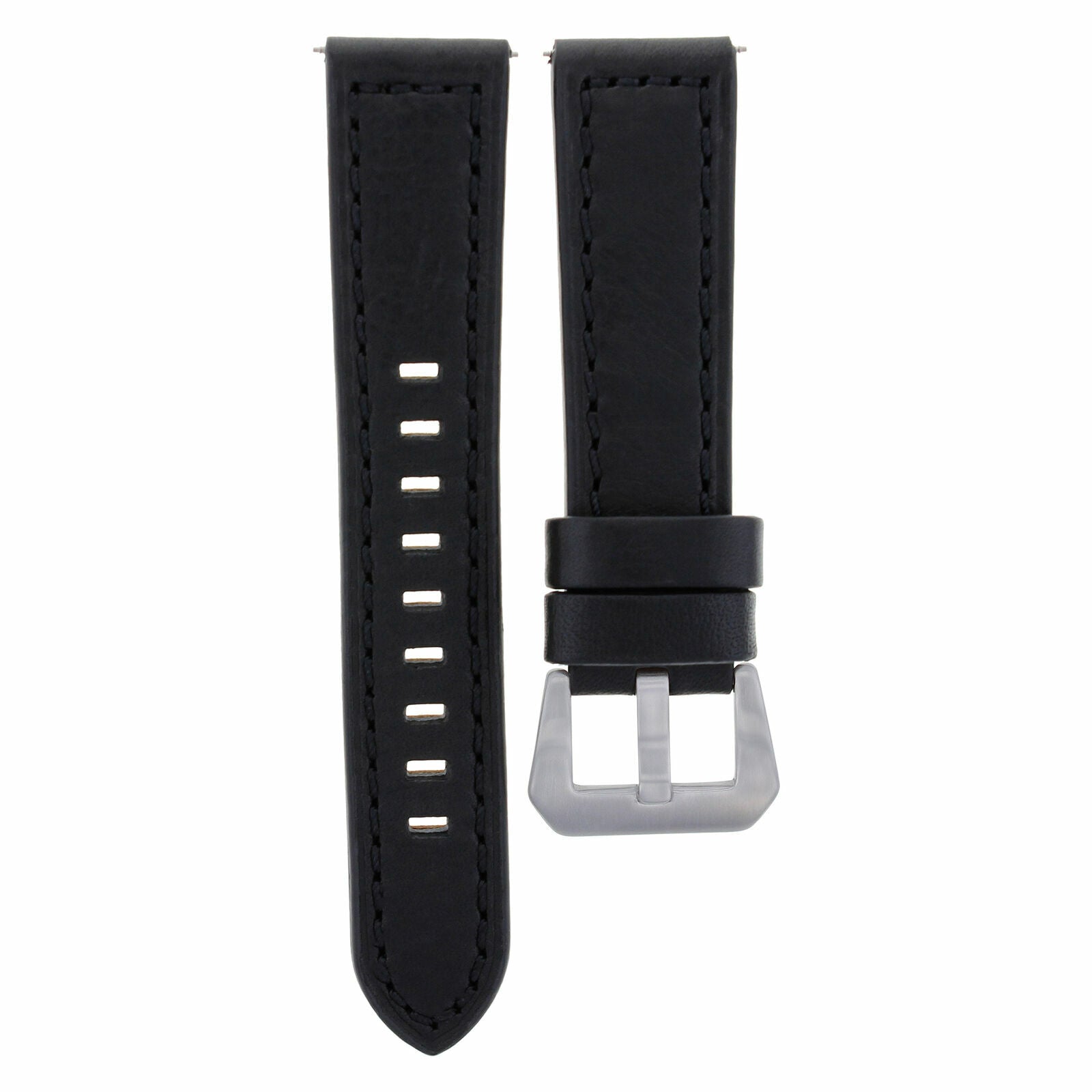 22MM COW LEATHER WATCH BAND STRAP FOR ULYSEE NARDIN WATCH BLACK LONG TOP QUALITY