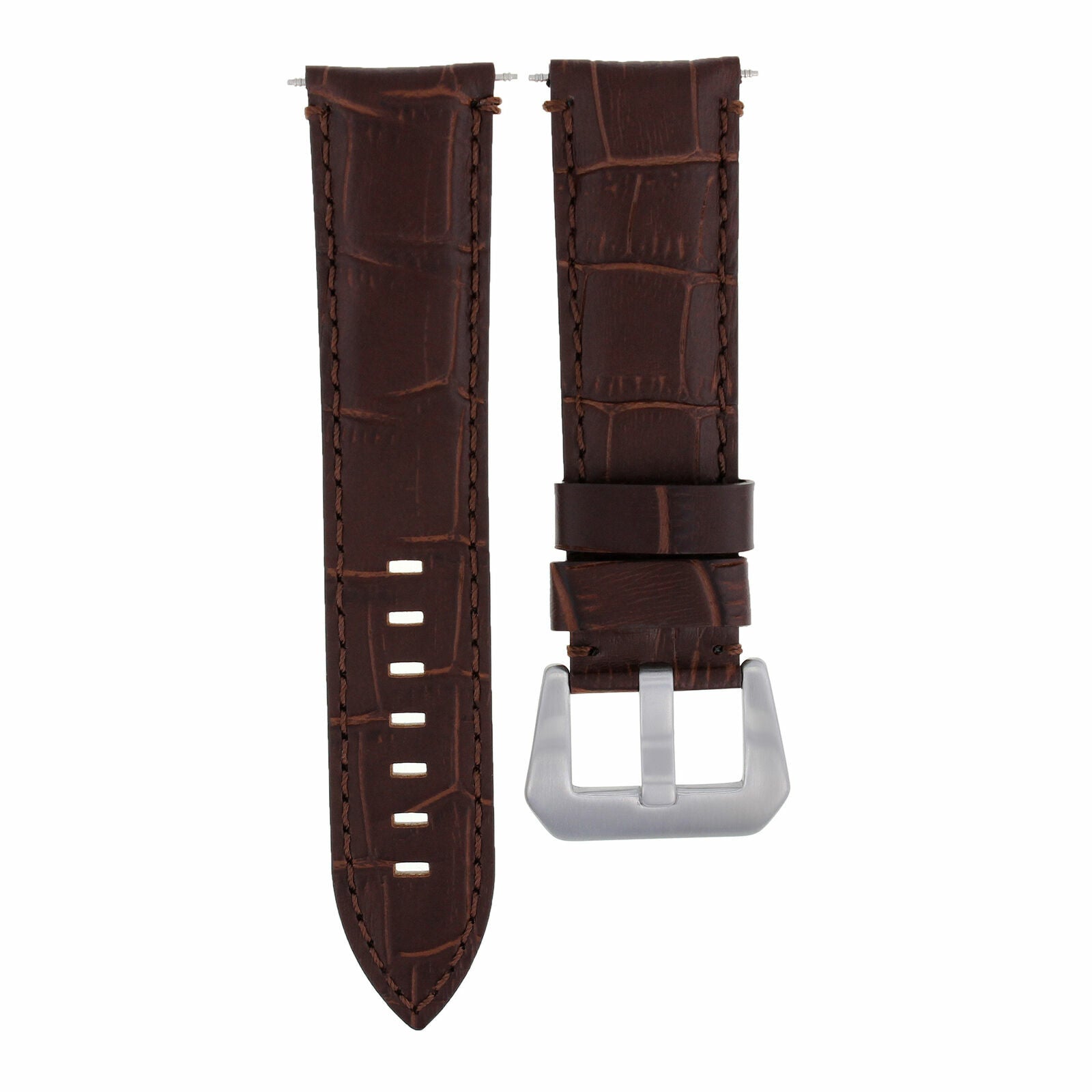 24MM GENUINE LEATHER WATCH BAND STRAP FOR ULYSEE NARDIN WATCH BROWN TQ