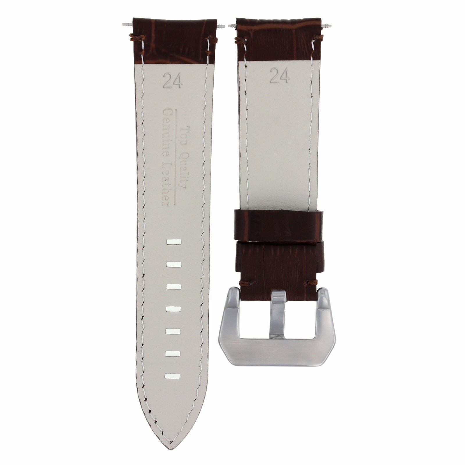 24MM LEATHER WATCH BAND STRAP FOR ULYSSE NARDIN WATCH BROWN