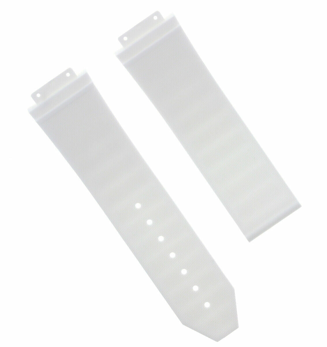 24MM RUBBER WATCH BAND STRAP CLASP FOR 44MM-45MM H HUBLOT BIG BANG WATCH WHITE