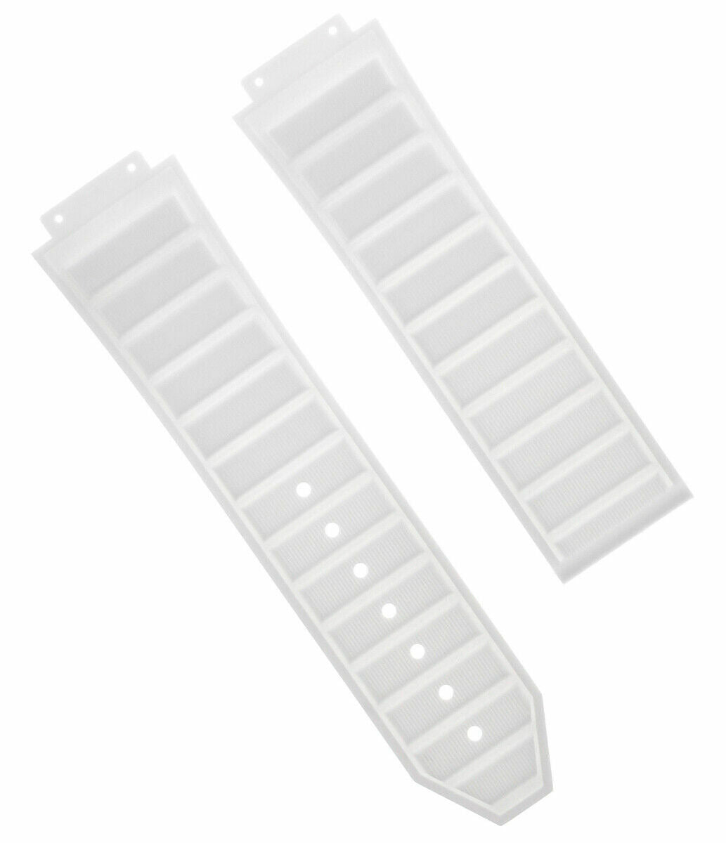 24MM RUBBER WATCH BAND STRAP CLASP FOR 44MM-45MM H HUBLOT BIG BANG WATCH WHITE