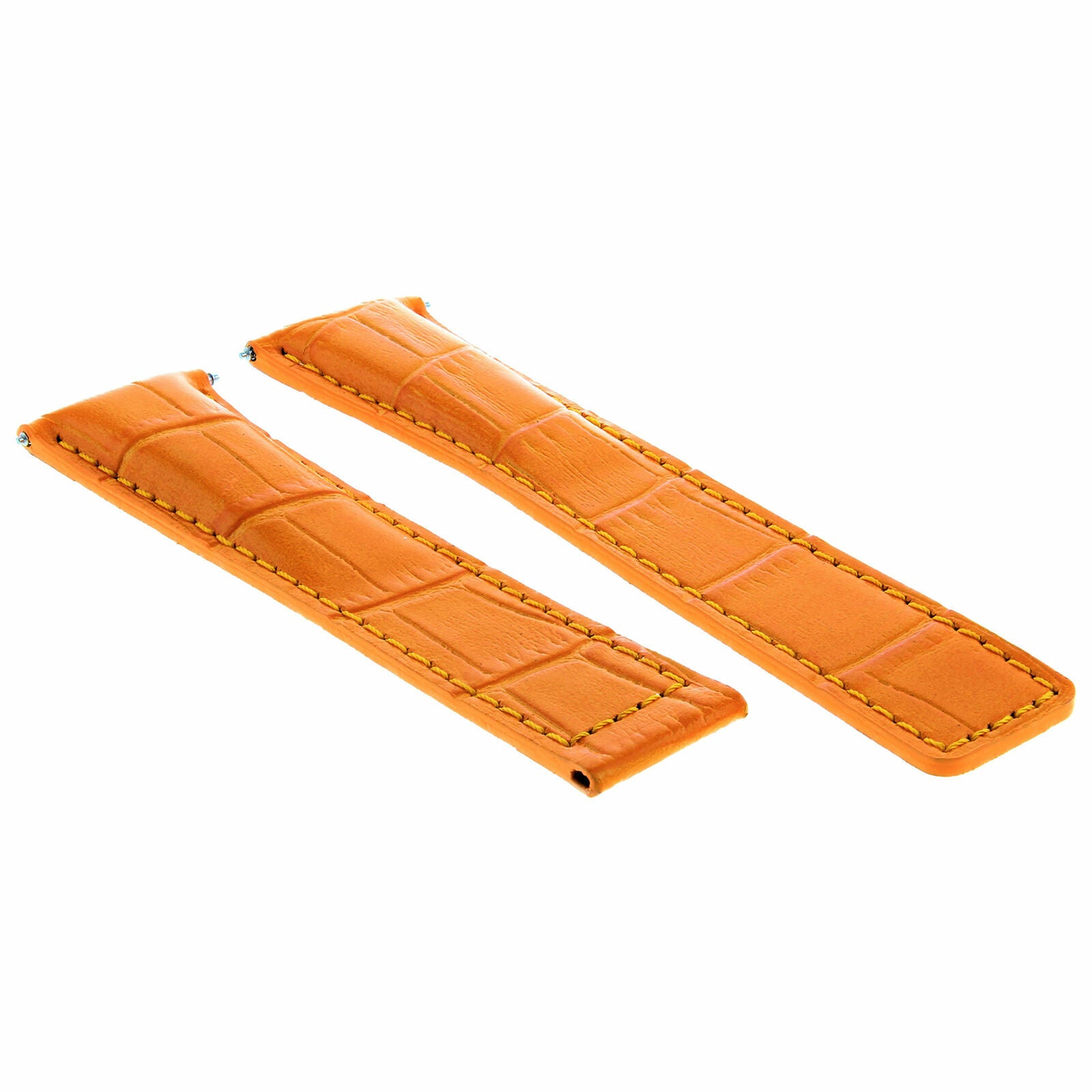 22MM LEATHER WATCH BAND STRAP FOR TAG HEUER MONACO CARRERA CALIBRE 16 17 ORANGE