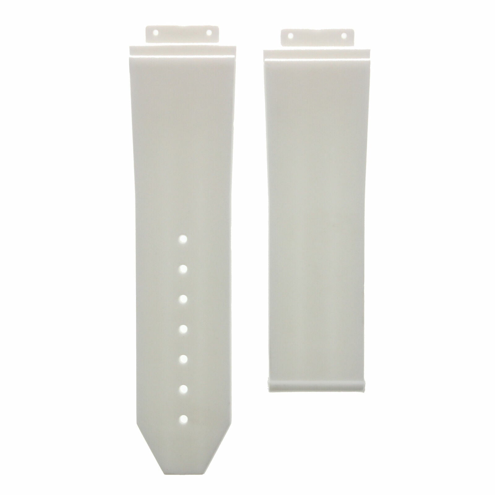 24MM RUBBER BAND STRAP FOR H HUBLOT 44-45MM BIG BANG WATCH + 2 SCREW WHITE