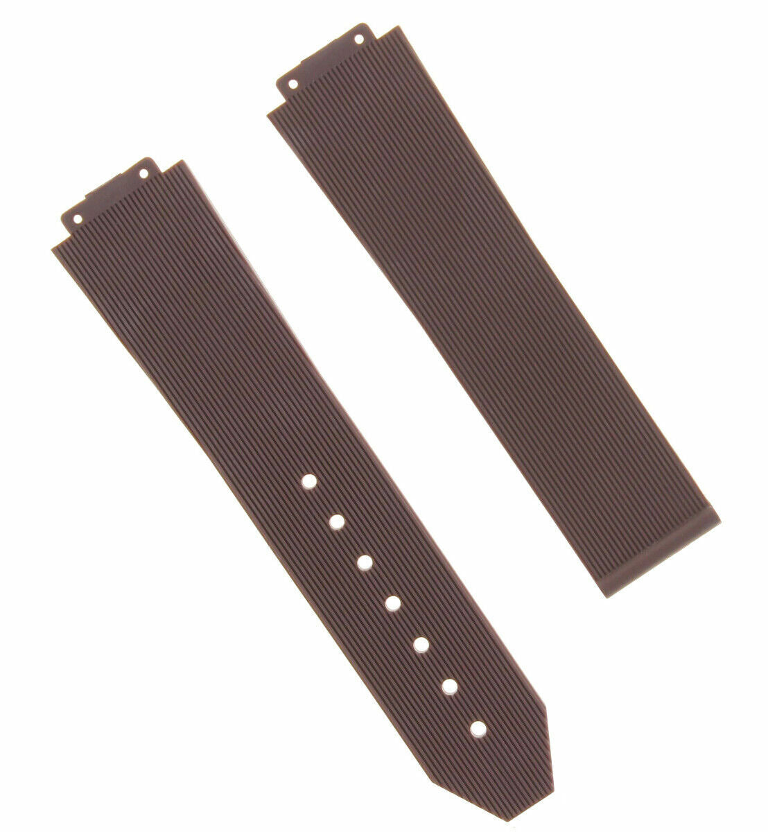 21MM RUBBER SILICONE WATCH BAND STRAP DEPLOYMENT CLASP FOR H 38MM HUBLOT BROWN