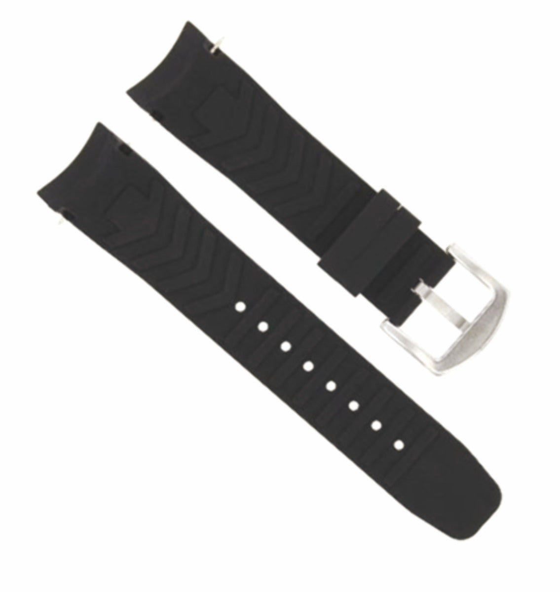 22MM RUBBER STRAP BAND FOR TAG HEUER CARRERA 17 36 CAV5115FT6019 PERFORAT BLACK