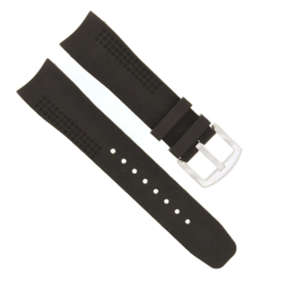 22MM RUBBER STRAP BAND FOR TAG HEUER CARRERA 17 36 CAV5115FT6019 PERFORAT BLACK