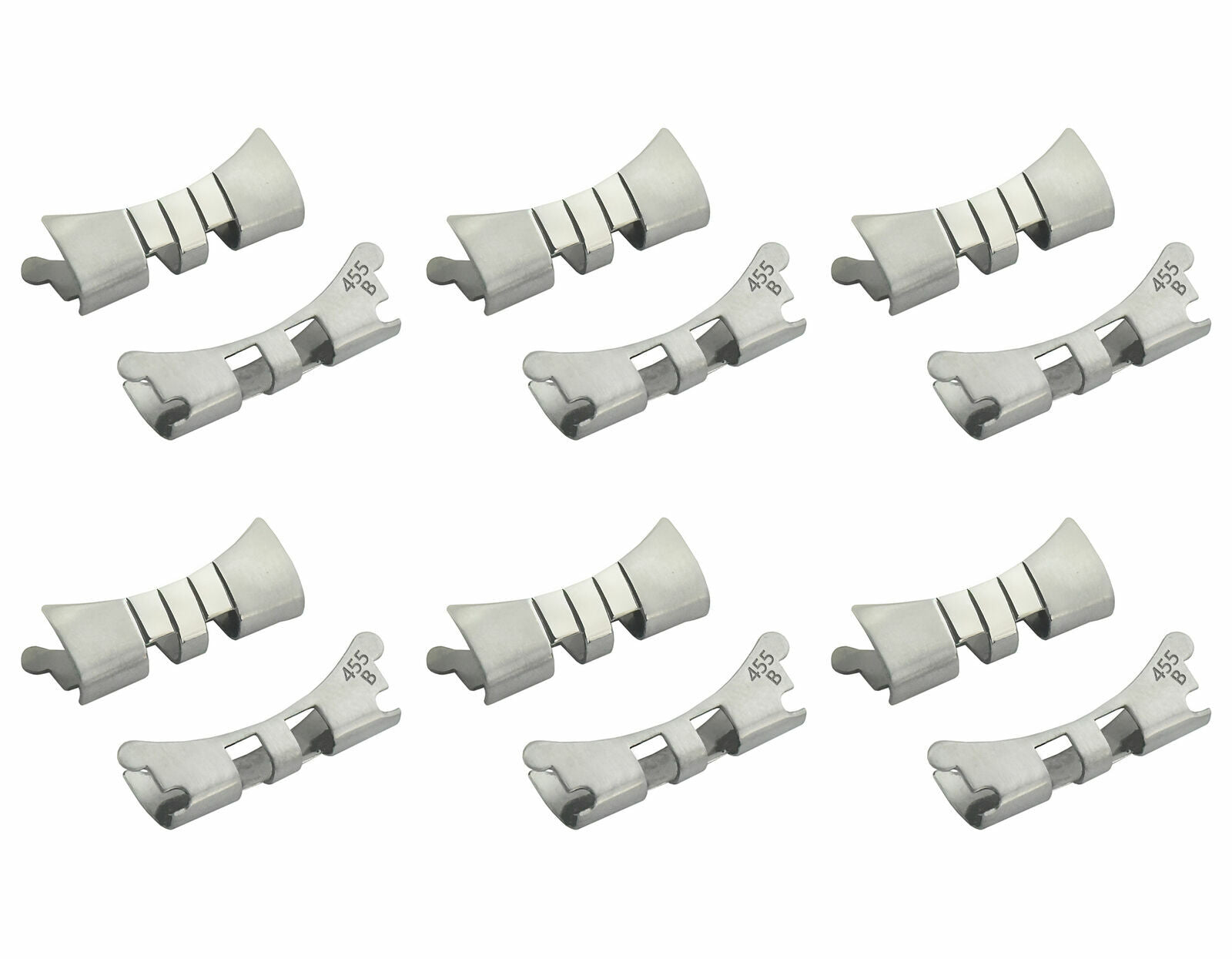 6 SET END LINK PIECE 455B JUBILEE WATCH BAND FOR 34MM ROLEX DATE WATCH 19MM S/S