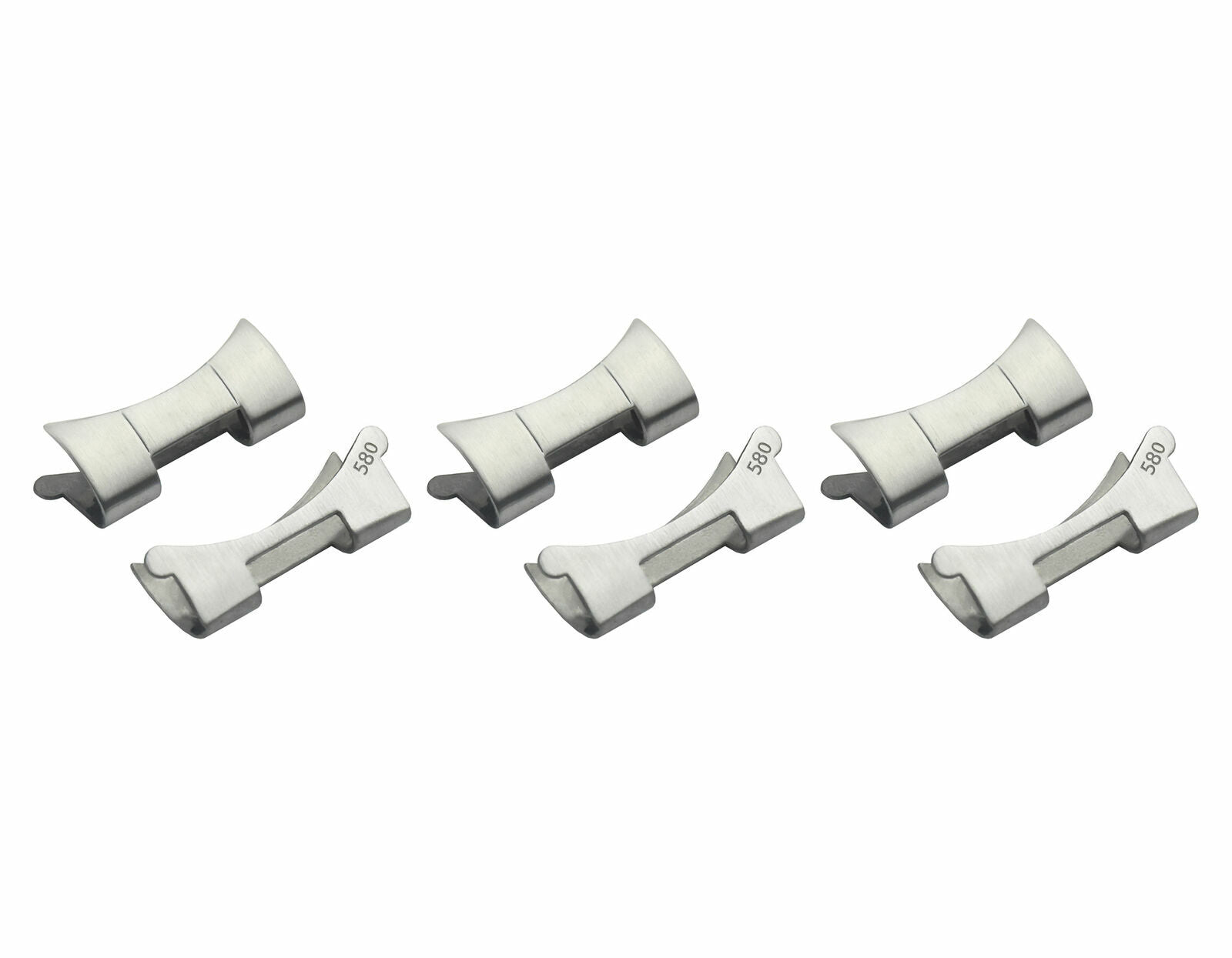 3 SET END LINK PIECE FOR VINTAGE ROLEX OYSTER WATCH BAND 93150 STAINLESS STEEL