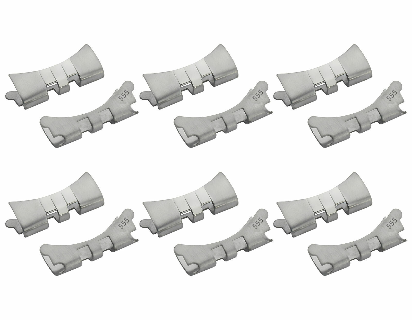 6 SET 555 END LINK PIECE FOR JUBILEE WATCH BAND VINTAGE 36MM ROLEX 20MM TOP QLTY