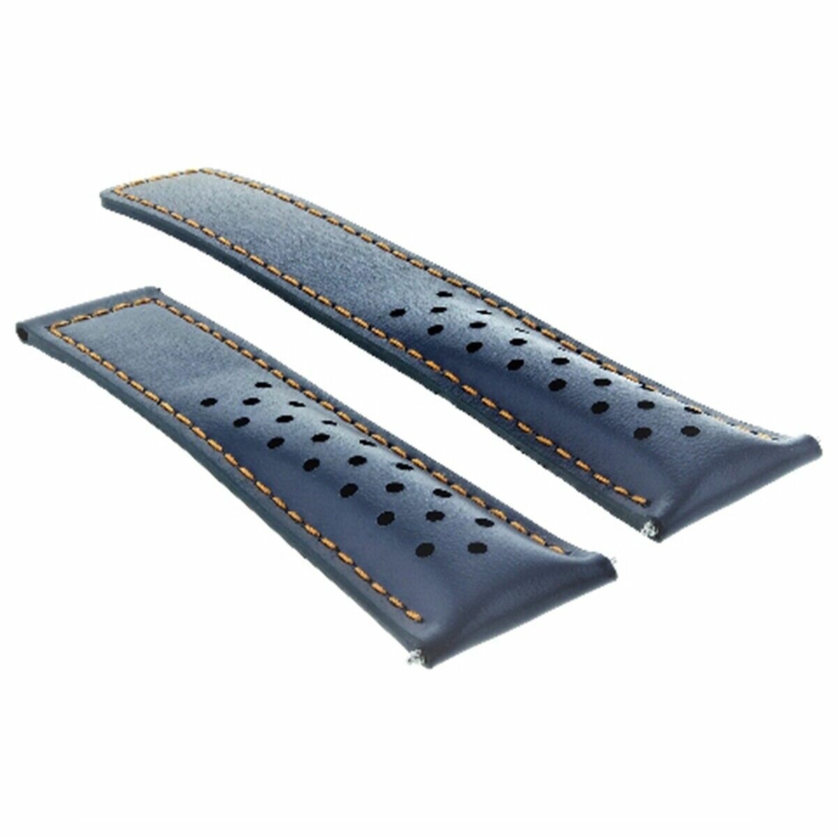 LEATHER WATCH BAND DEPLOYMENT CLASP 20MM FOR TAG HEUER CARRERA CV2013 BLUE OS