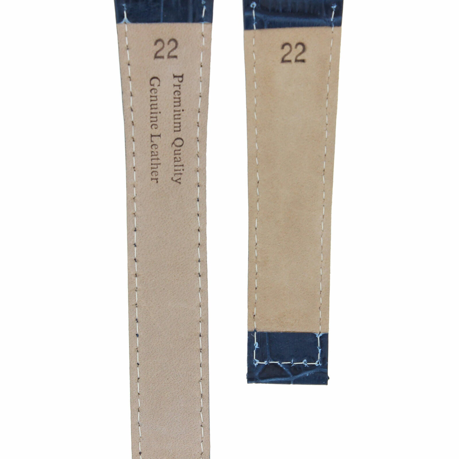 22MM LEATHER BAND STRAP DEPLOYMENT CLASP FOR TAG HEUER TARGA FLORIO WATCH BLUE