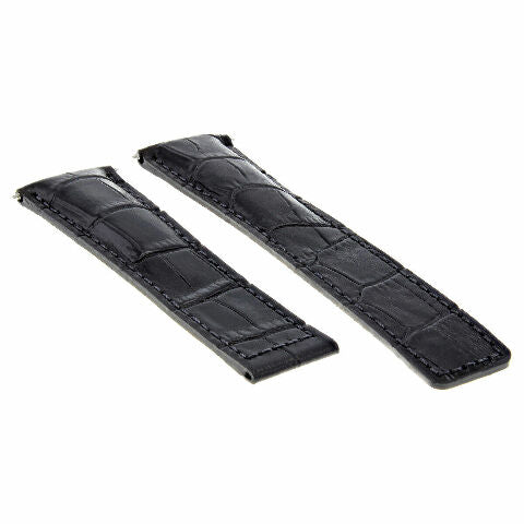 LEATHER WATCH STRAP BAND FOR 22/18MM TAG HEUER CARRERA SPACEX LTD WATCH BLACK