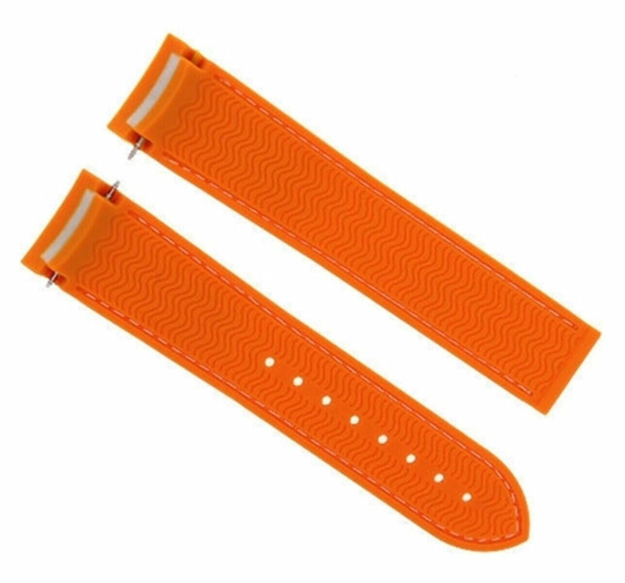 22MM RUBBER WATCH BAND STRAP CLASP FOR OMEGA SEAMASTER PLANET OCEAN ORANGE WS