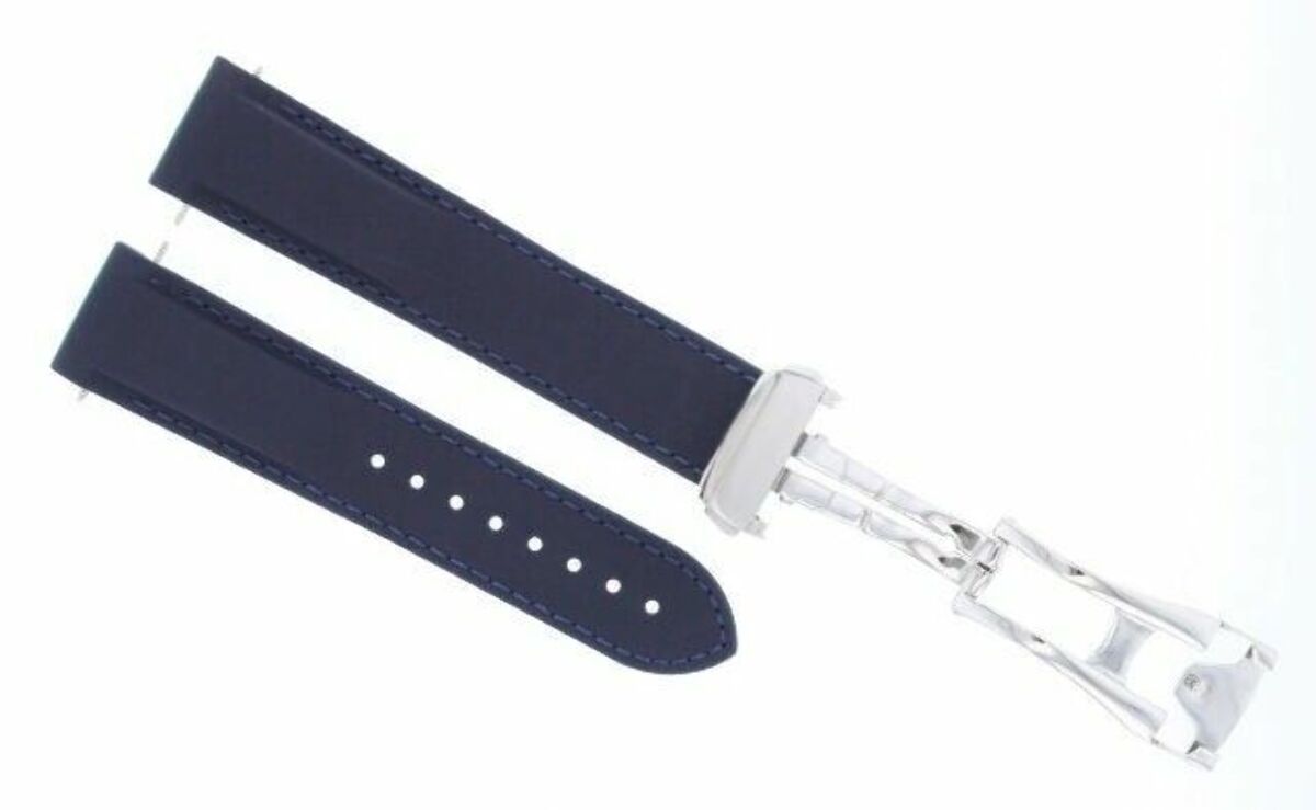 22MM RUBBER WATCH BAND STRAP CLASP FOR 45MM OMEGA SEAMASTER PLANET WATCH BLUE