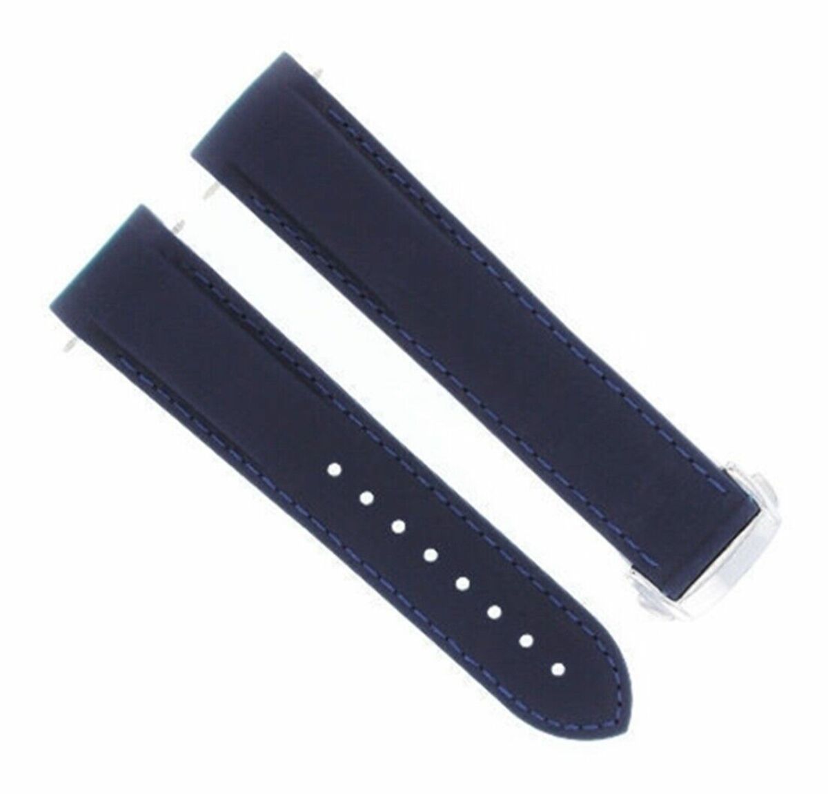 22MM RUBBER WATCH BAND STRAP CLASP FOR 45MM OMEGA SEAMASTER PLANET WATCH BLUE