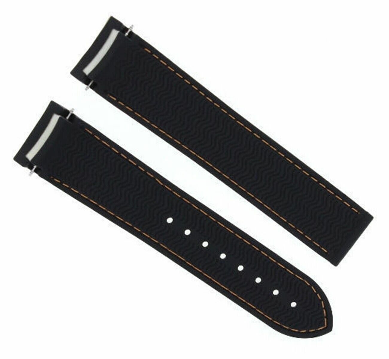 22MM RUBBER WATCH BAND STRAP FOR 45MM OMEGA SEAMASTER PLANET OCEAN BLACK ORANGE
