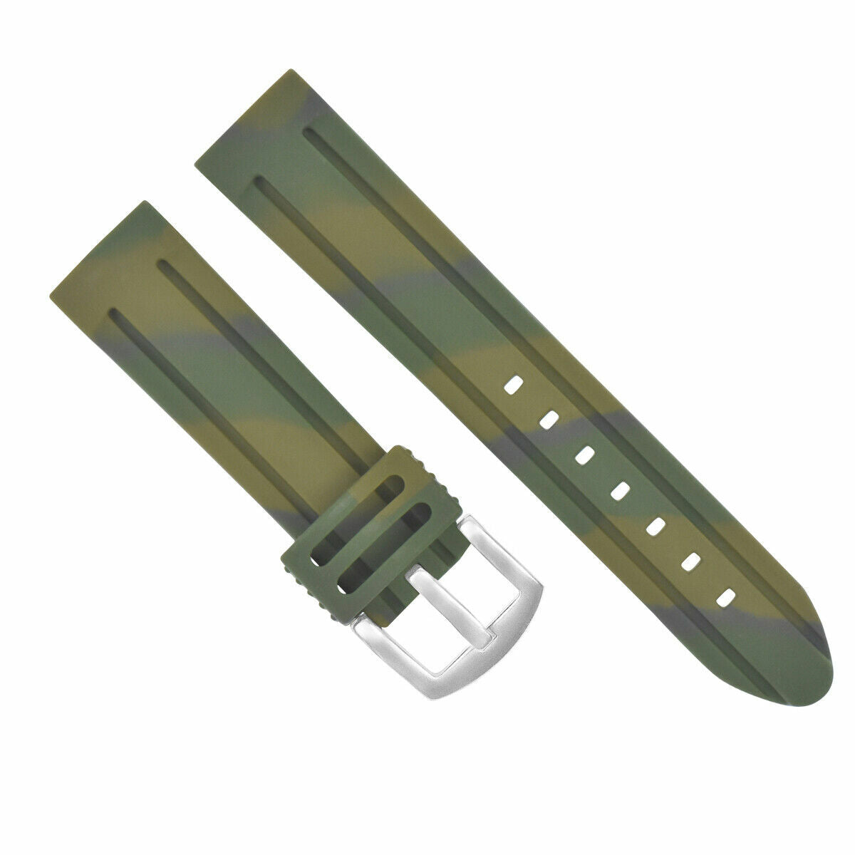 24MM RUBBER DIVER WATCH STRAP BAND FOR WENGER SWISS MILITARY GREEN
