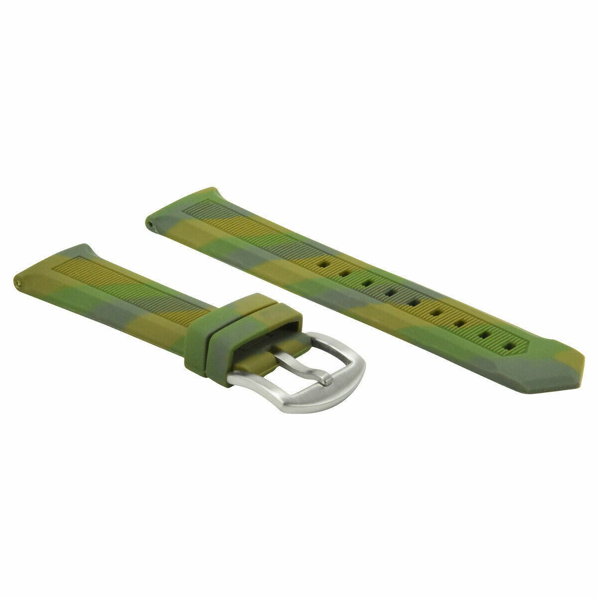 24MM RUBBER DIVER WATCH STRAP BAND FOR WENGER SWISS MILITARY GREEN