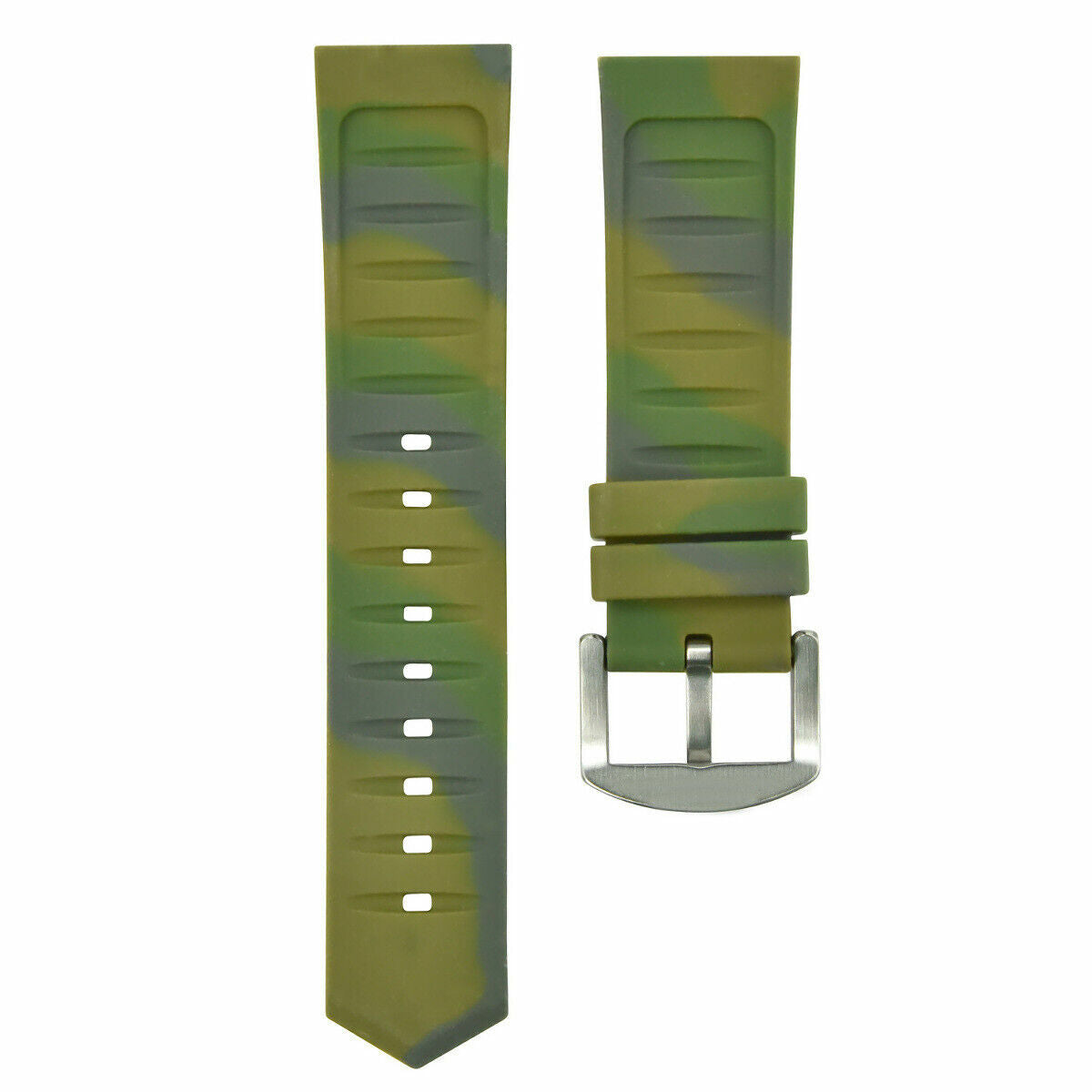 24MM RUBBER DIVER WATCH STRAP BAND FOR WENGER SWISS MILITARY GREEN